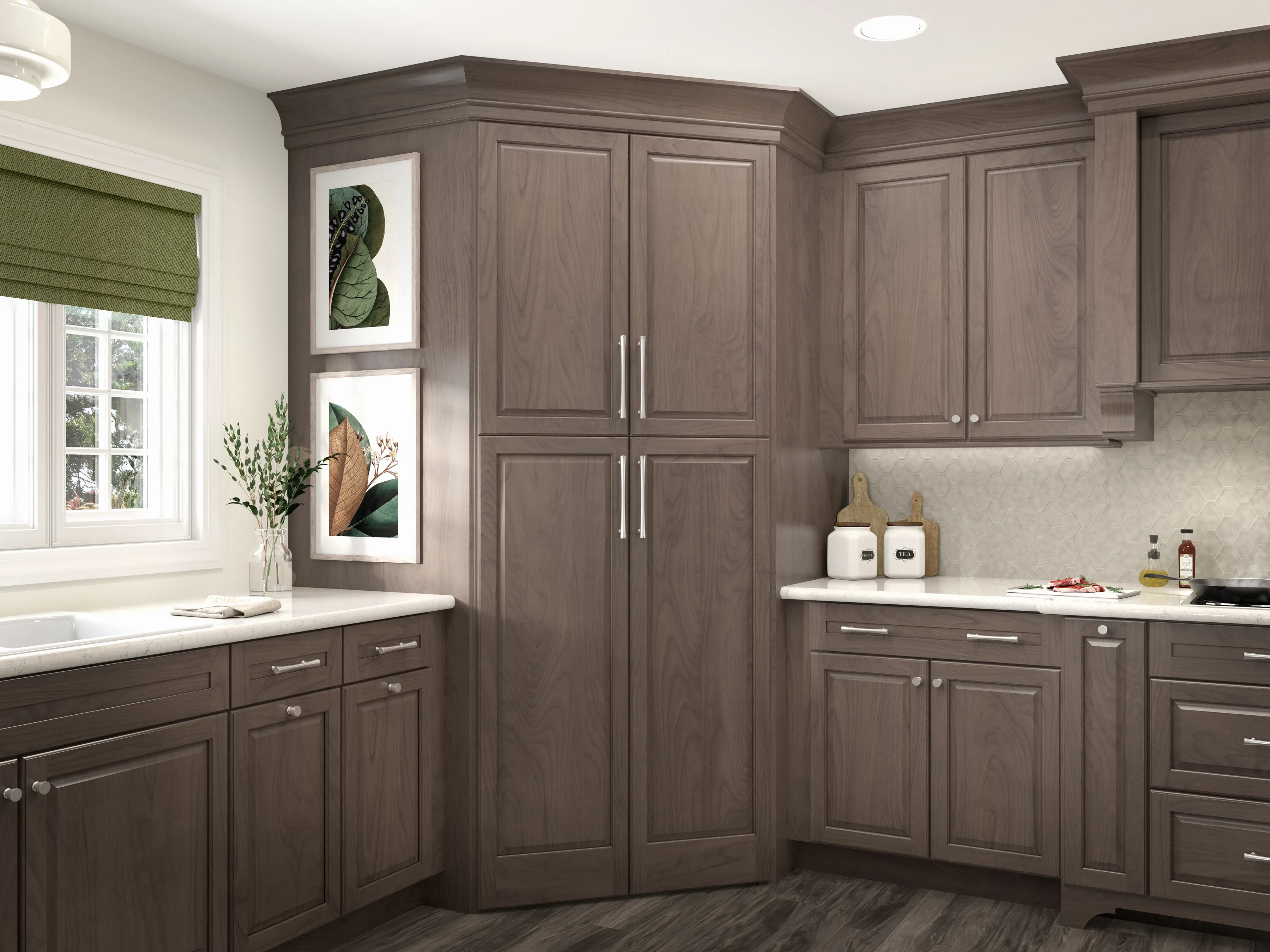 Brown Traditional Kitchen