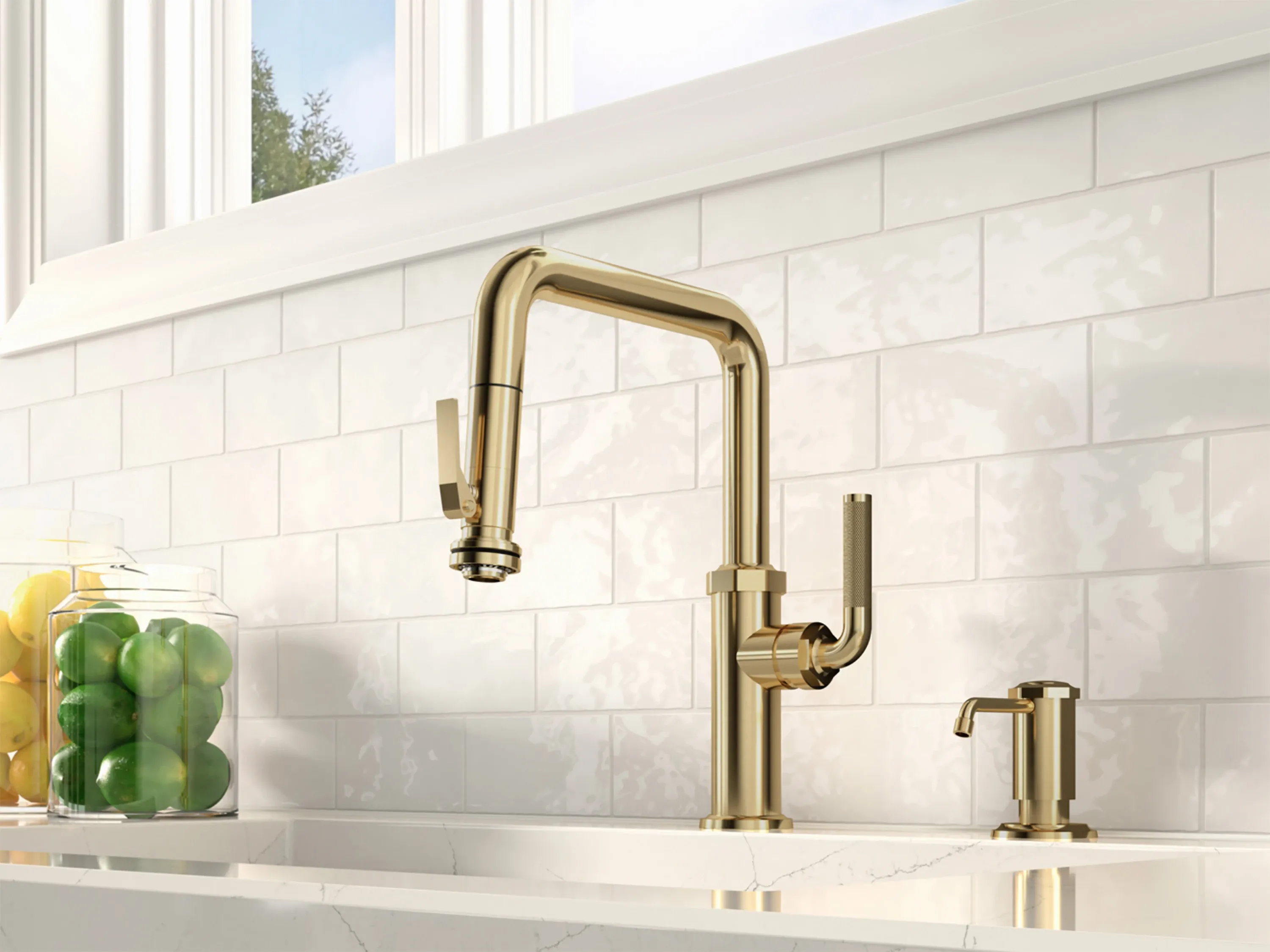 Cal Faucets White Kitchen