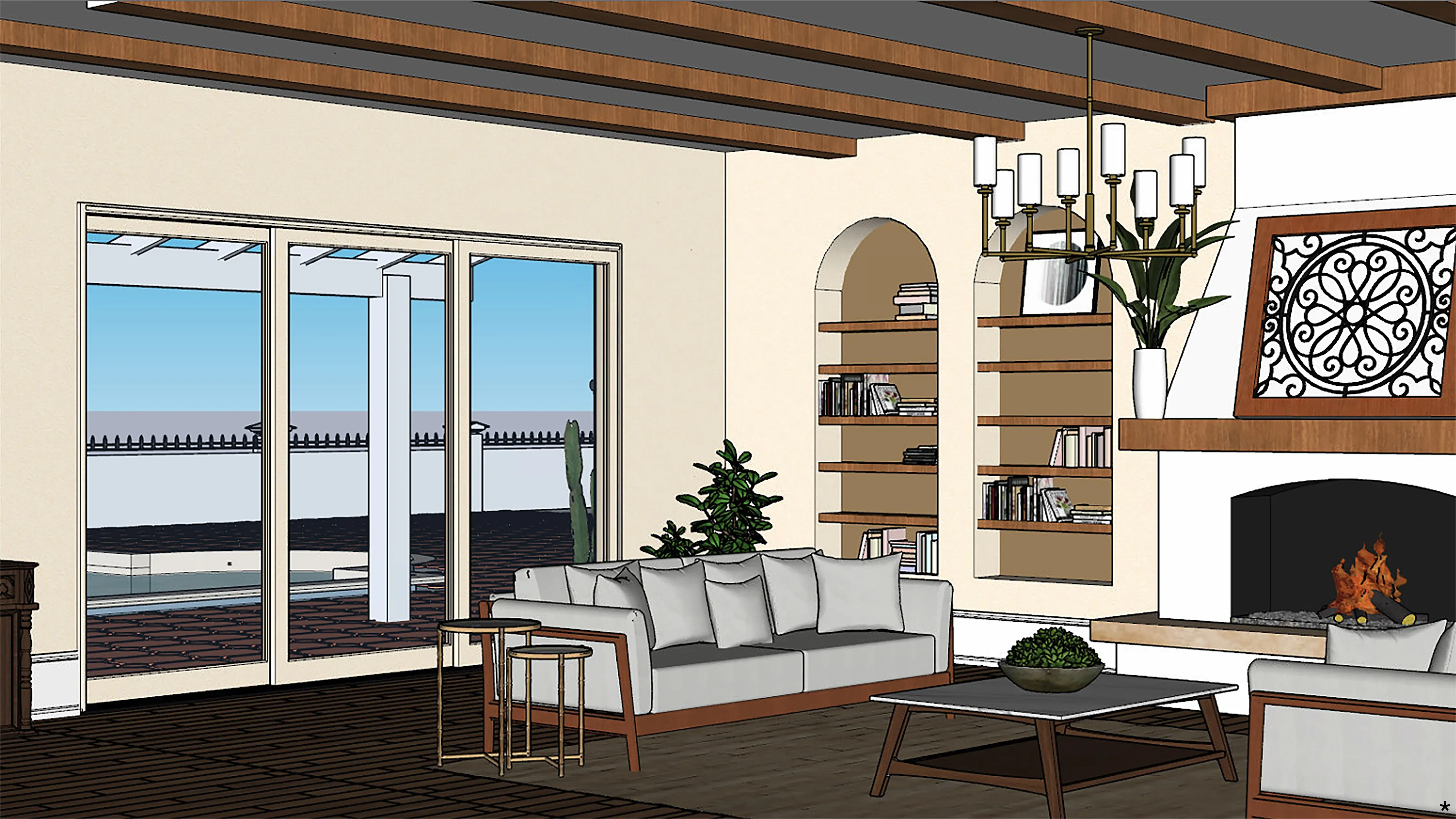 SoCal Spanish Interior Sketch