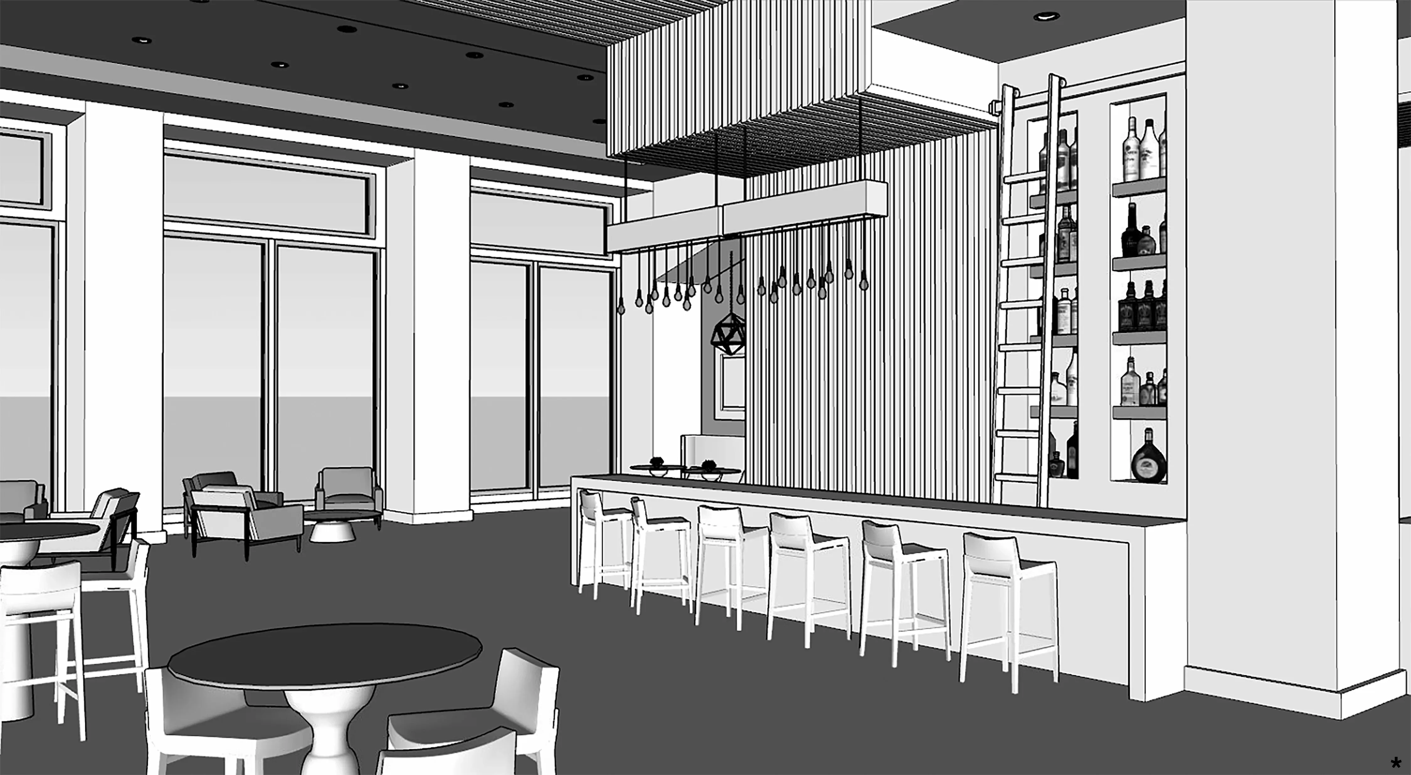 Upscale Bar and Lounge Sketch